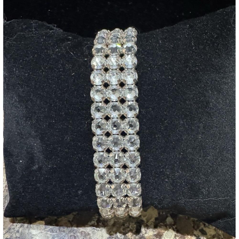 Touchstone Crystal Out And About Bracelet 9" Adjustable Rhodium Plated